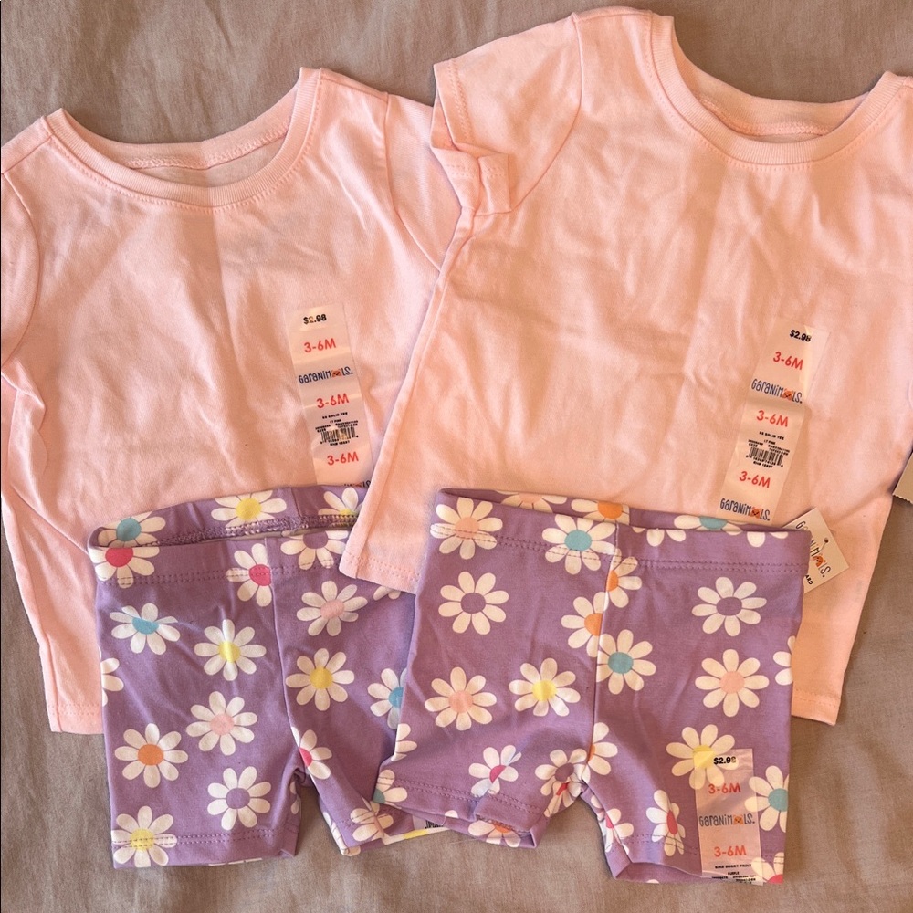 Pink and Purple Floral Kids Pajamas Set